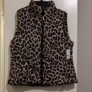 New York & Company Leopard Print Vest